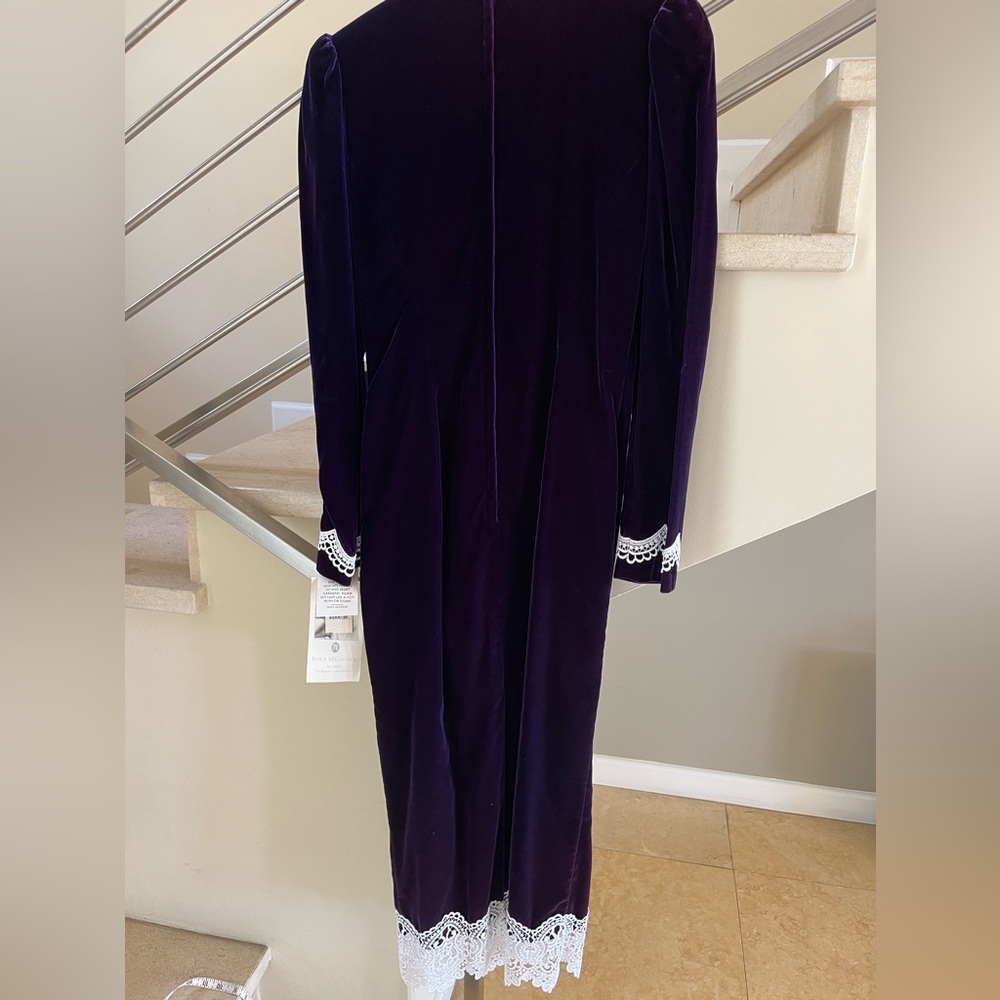 Vintage JESSICA MCCLINTOCK PURPLE DRESS - Picture 3 of 16